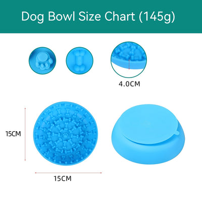 Suction Cup Non-slip Silicone Pet Slow Feeding Bowl